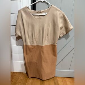 Avec Les Filles Cream and Tan Mini Dress